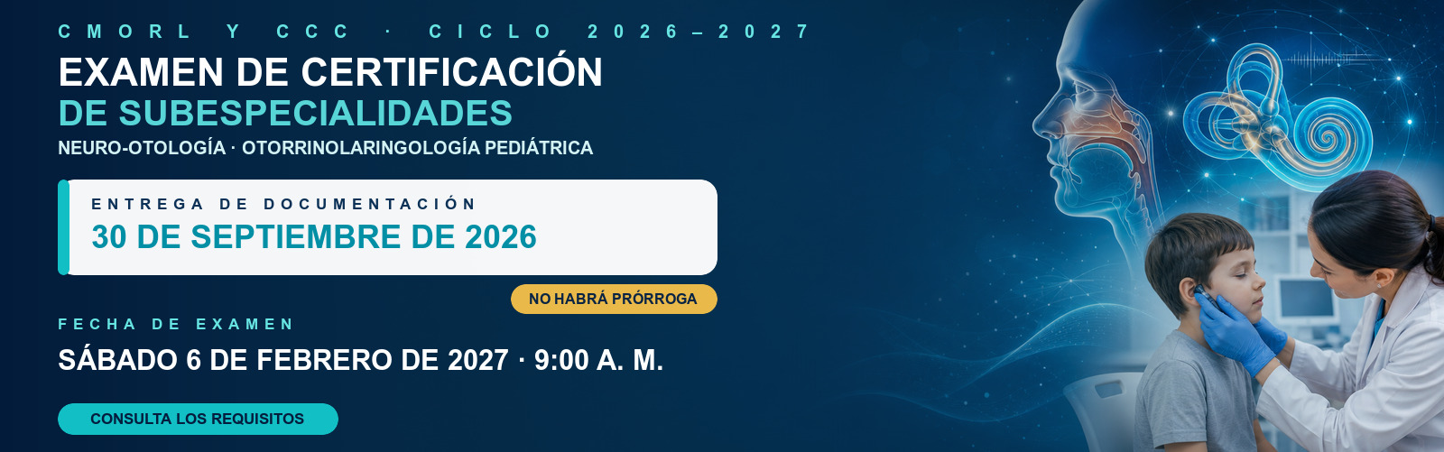 Convocatoria al examen de certificación de subespecialidades 2027